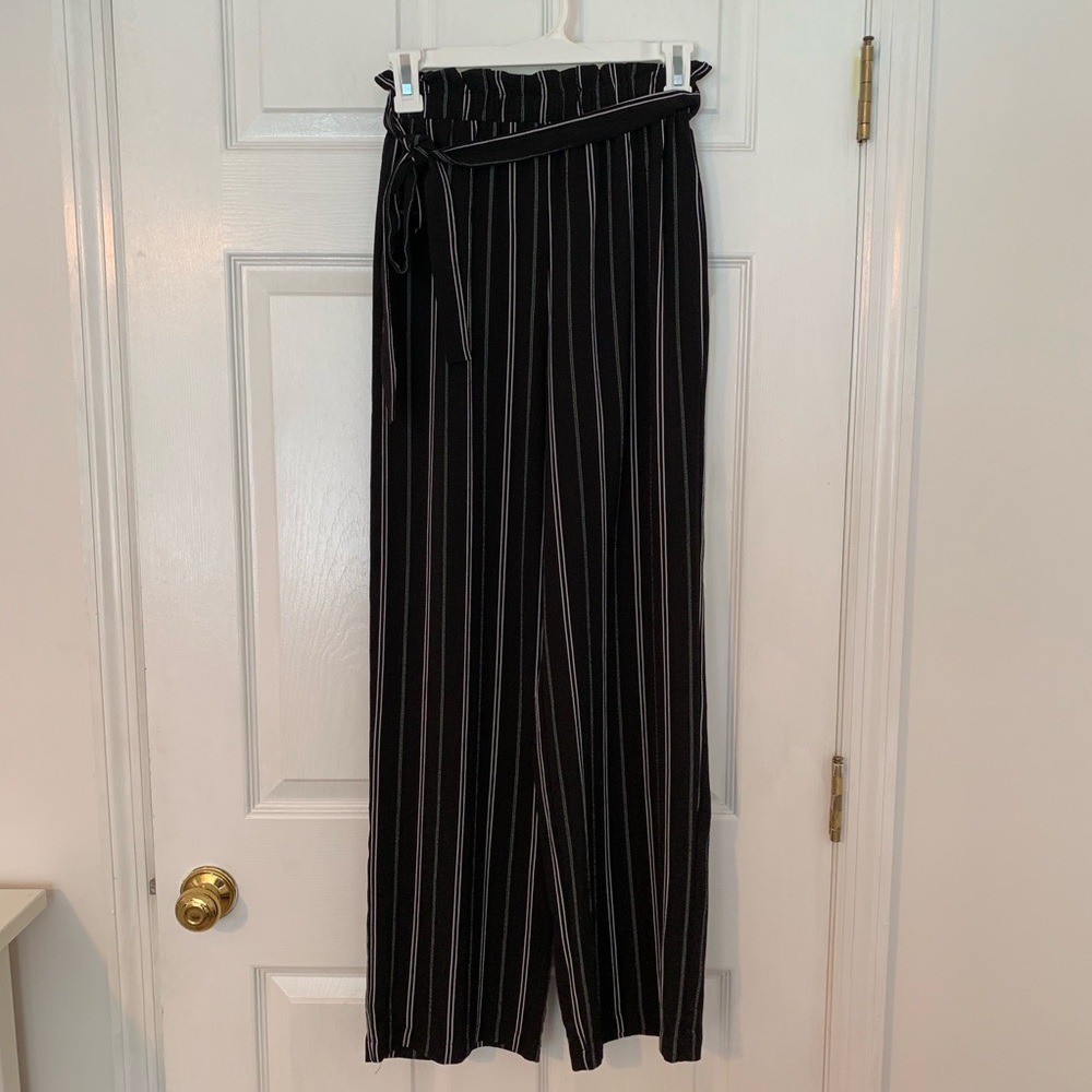 High waist striped pants